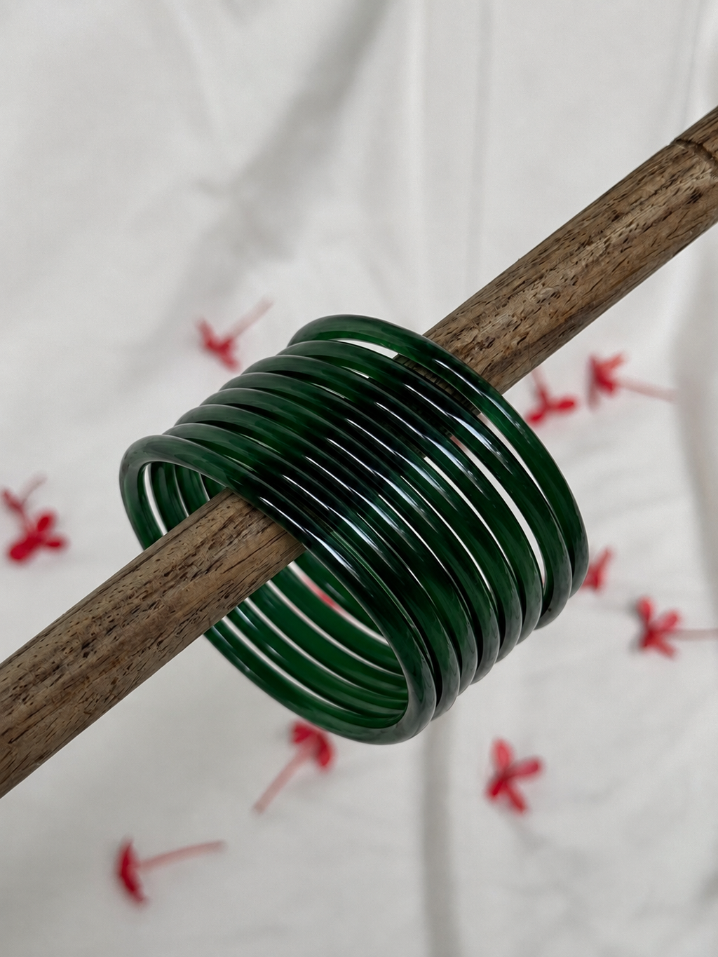 Jelly Bangles - Dark Green (Set of 8)