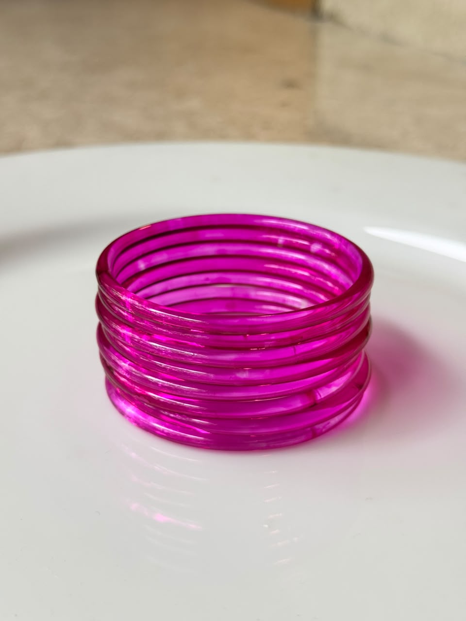 Jelly Bangles - Pink (Set of 8)