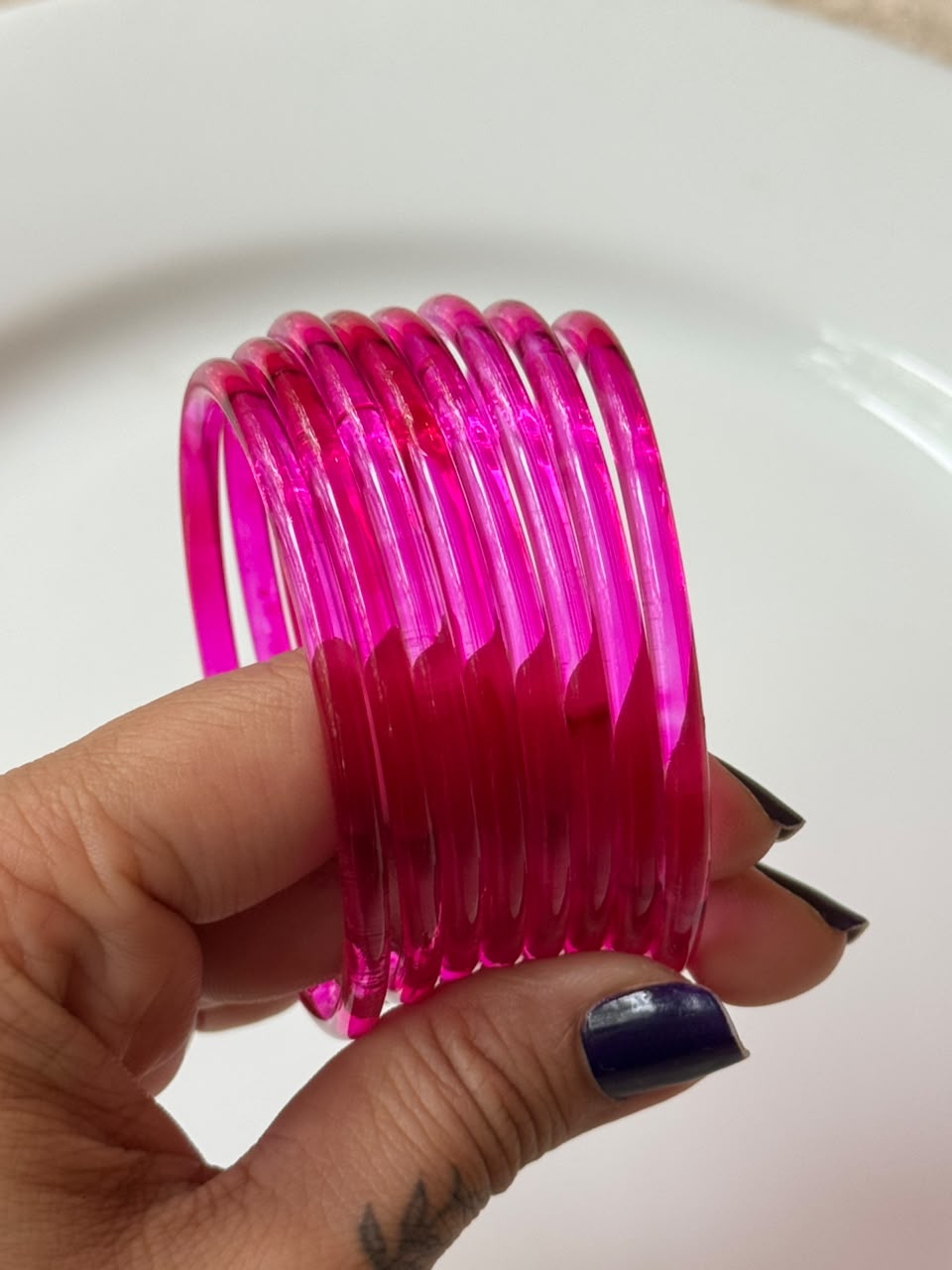 Jelly Bangles - Pink (Set of 8)