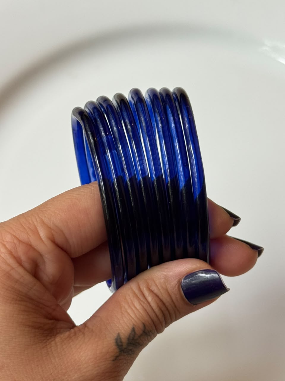 Jelly Bangles - Dark Blue (Set of 8)