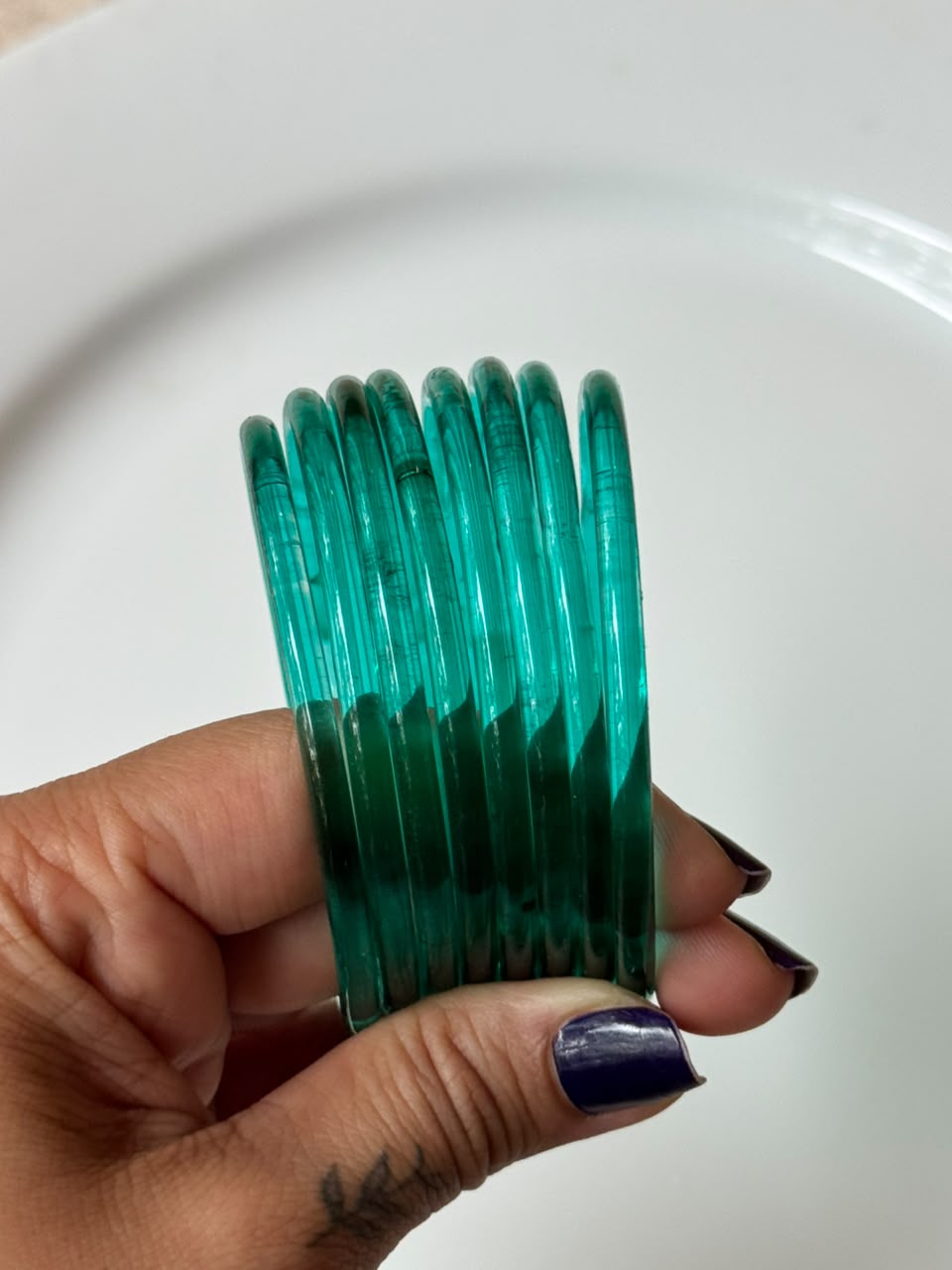 Jelly Bangles - Green (Set of 8)