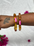 Lotus Bangles - Yellow (Set of 2)