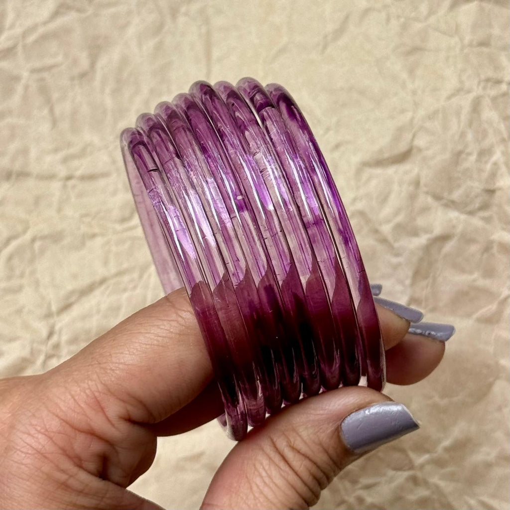Jelly Bangles - Purple (Set of 8)