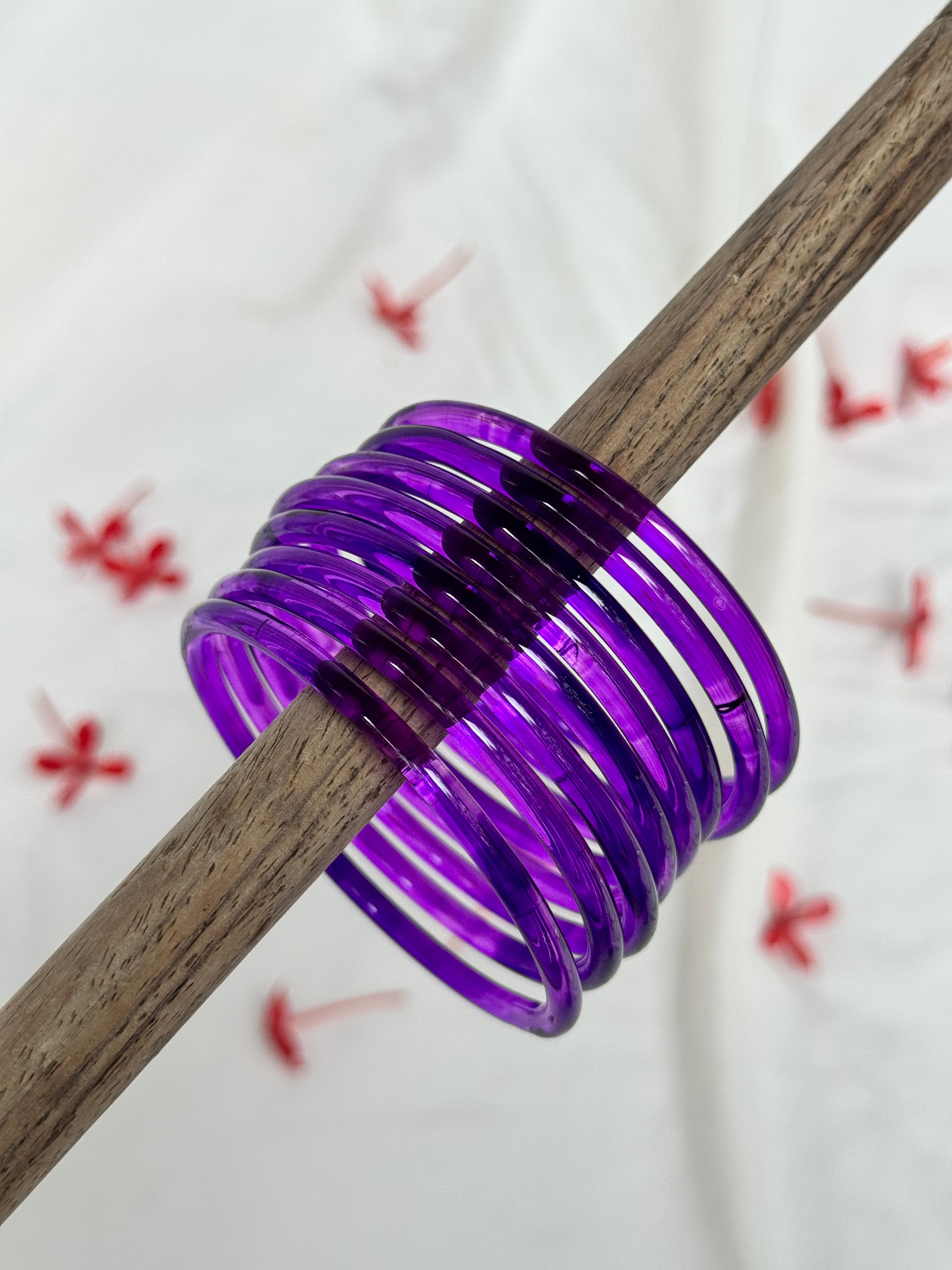 Jelly Bangles - Purple (Set of 8)