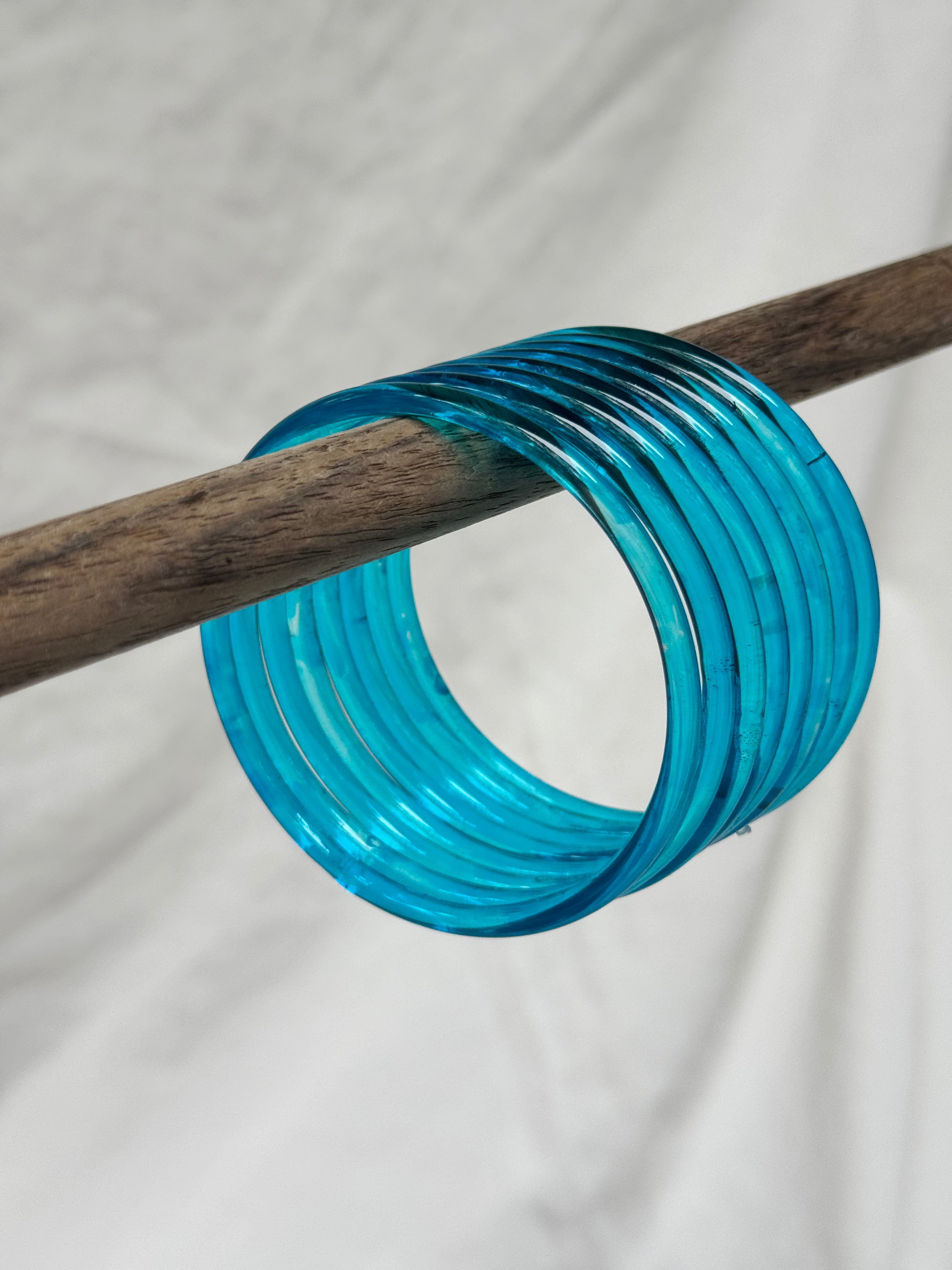Jelly Bangles - Blue (Set of 8)