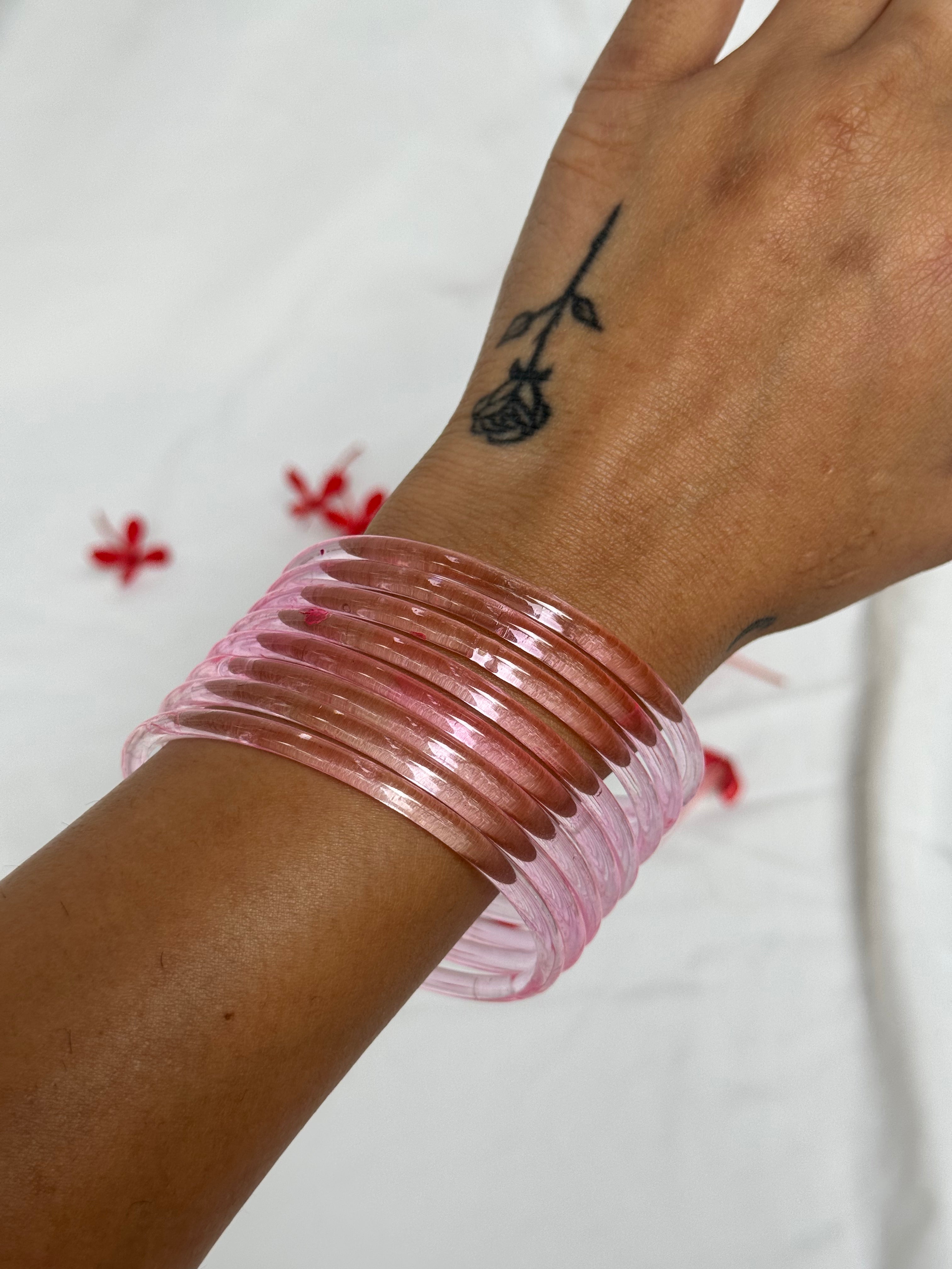 Jelly Bangles - Light Pink (Set of 8)
