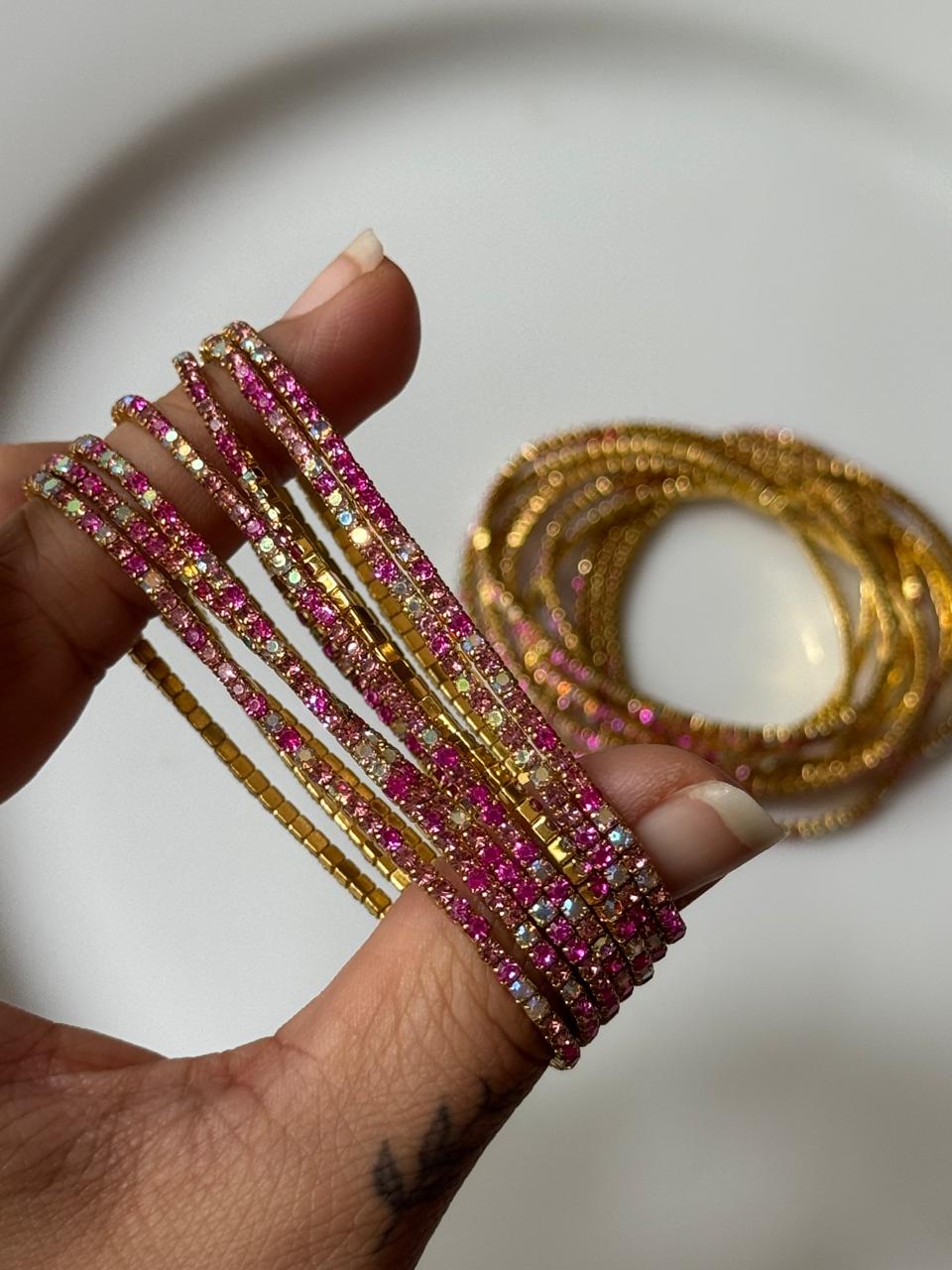 Pink Rhinestone Bracelet