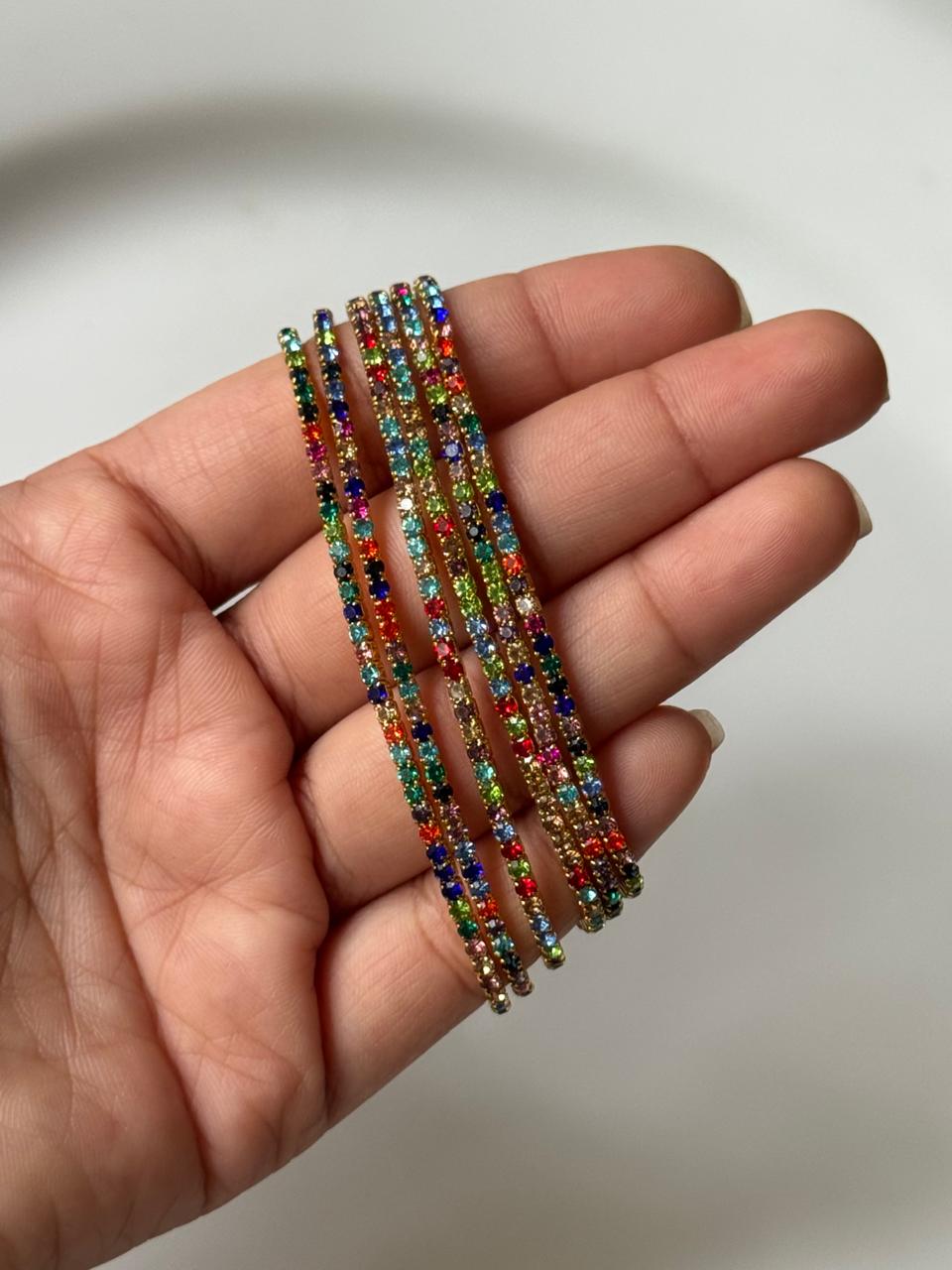 Multi Colour Rhinestone Bracelet