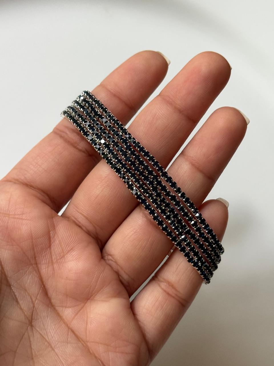 Navy Blue Rhinestone Bracelet
