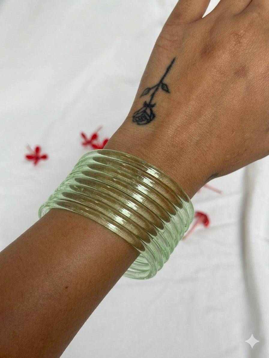 Jelly Bangles - Pista (Set of 8)