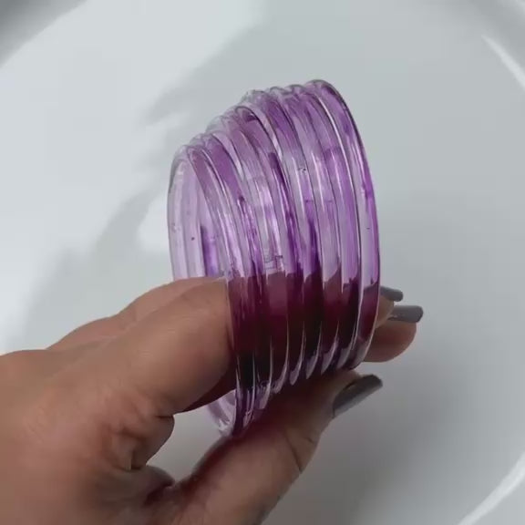 Jelly Bangles - Purple (Set of 8)