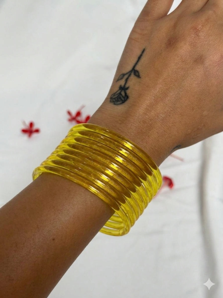 Jelly Bangles - Yellow (Set of 8)